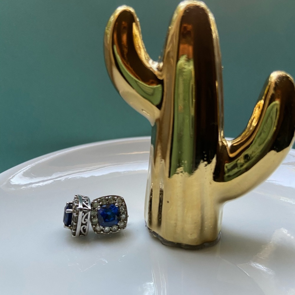 Sapphire halo earrings